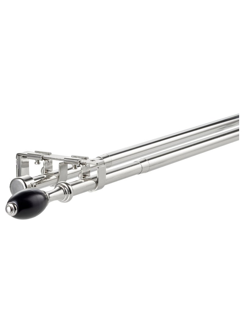 IKEA FRAKTA Double curtain rod set - silver-colour - 120-210 cm 19 mm - Image 1