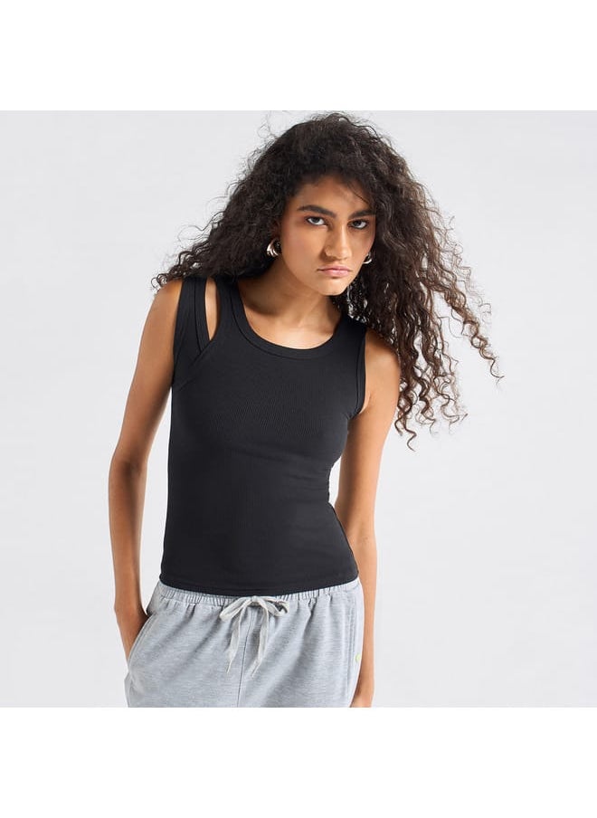 FAV Ribbed Tank Top with Round Neck  - Image 1