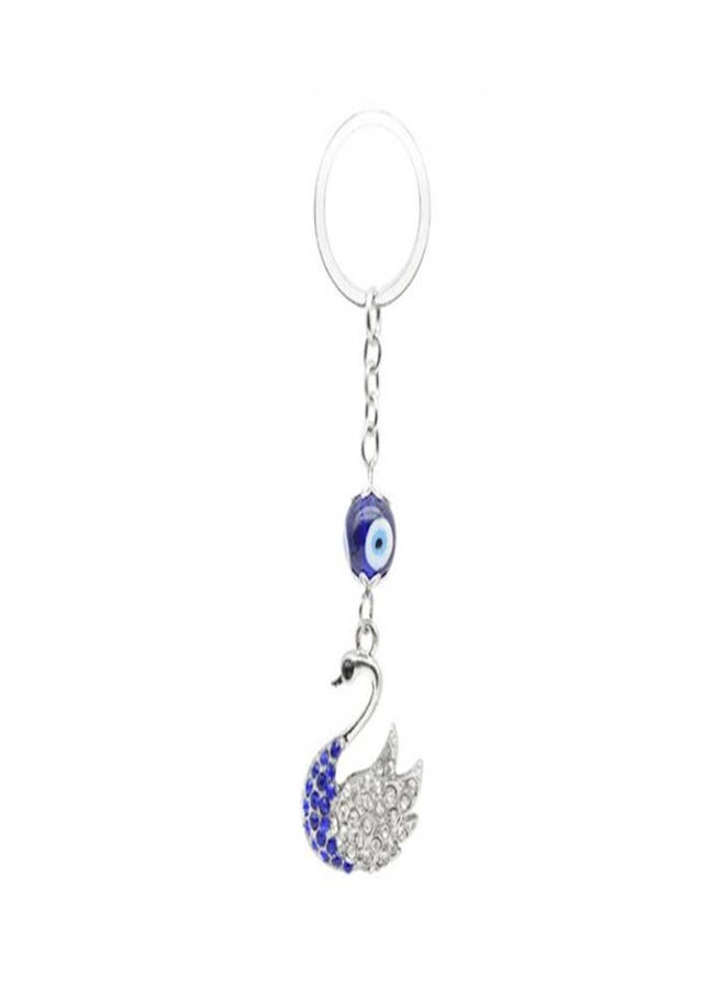 NIBEMINENT Bags Hang Act The Role Of Evil Eye Peacock White Swan Alloy Key Chain