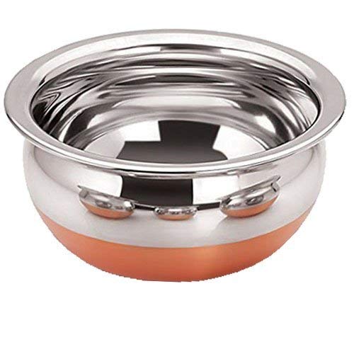 Liolis Copper Bottom Round Kadhai, 2 Liter & Handi 3 Pcs Set- 2 Liter - Image 3