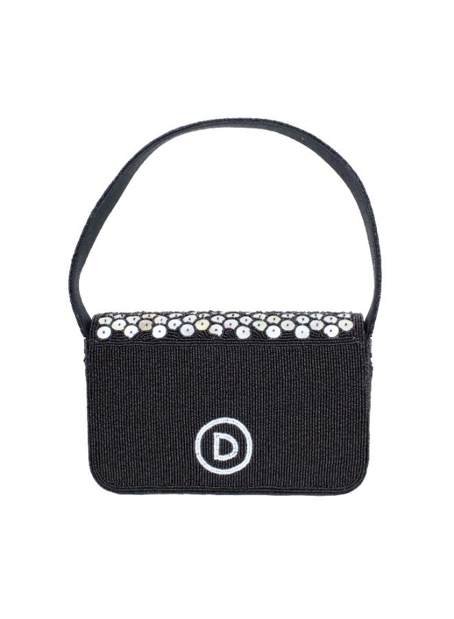 Dollar's Dollars Fashion Beaded Satin Evening Bag for Women, Elegant Shell Sequin Purse with Top Handle, Luxury Vintage Formal Shoulder Bag for Weddings, Prom & Parties, Bridal Evening Clutch Bag - Image 4