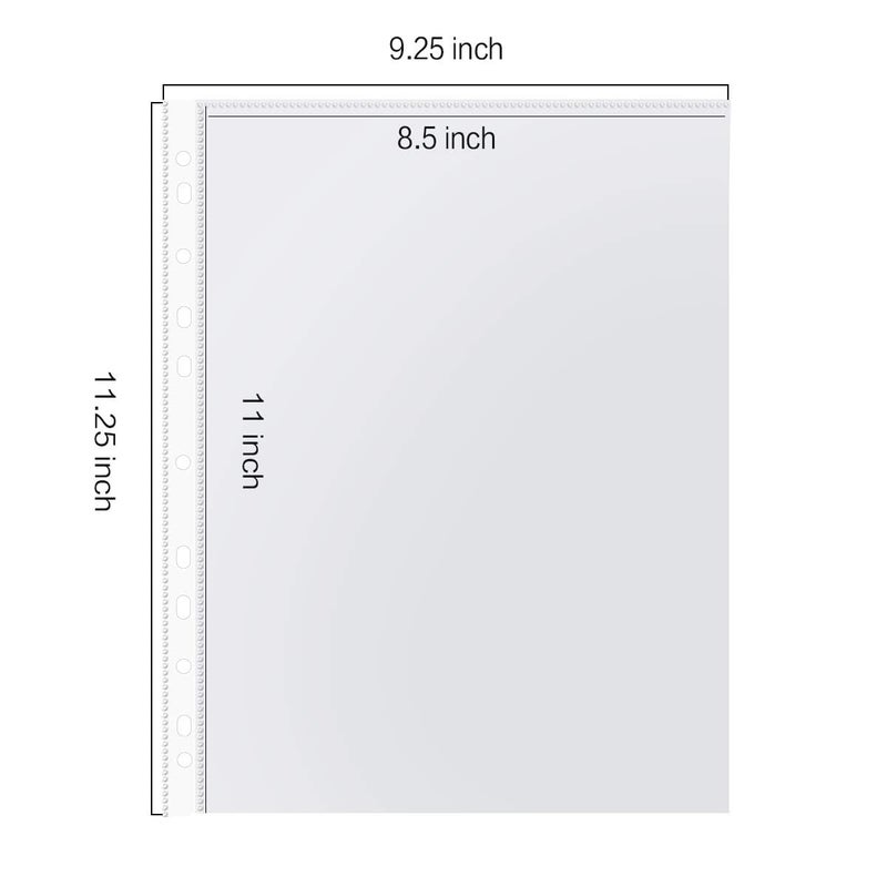 PANDRI Sheet Protectors, PANDRI 1000 Pack Clear Heavy Duty Plastic Page Protectors Sheet Reinforced 11-Hole Fit for 3 Ring Binder Fits Standard 8.5 x 11 Paper, 9.25 x 11.25 Top Loaded, Excluding Acid - Image 2