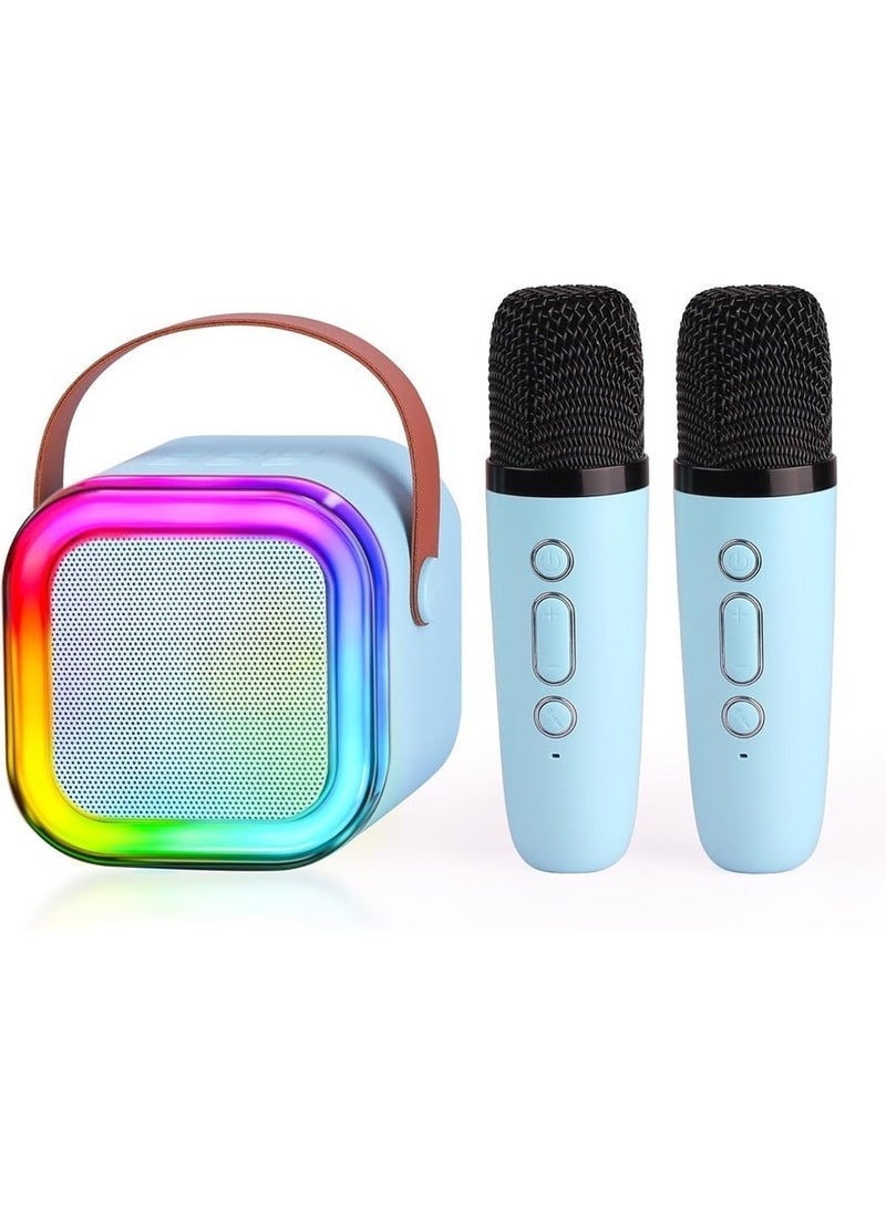ELTRAZONE K12 Mini Karaoke Machine For Kids With 2 Wireless Microphones – Portable Bluetooth Speaker With Colorful LED Lights – Rechargeable Music Player For Singing, Parties & Gifts – Fun Wireless Karaoke Set For Boys & Girls With Echo Control - Image 1