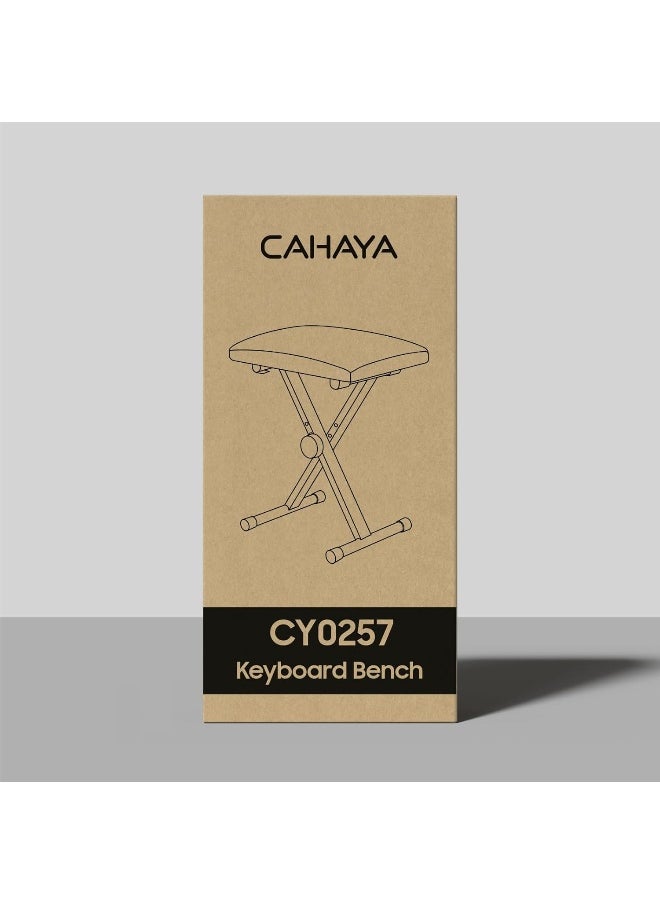 CAHAYA Keyboard Piano Bench X-Style Adjustable Height Piano Bench Padded Keyboard Stool Chair Seat for Electronic Digital Keyboards Pianos Black CY0257 - pzsku/Z74C7EC60843F5520FA76Z/45/_/1730191750/6c0e62b7-8ef9-4810-a8c7-acb7d5769922