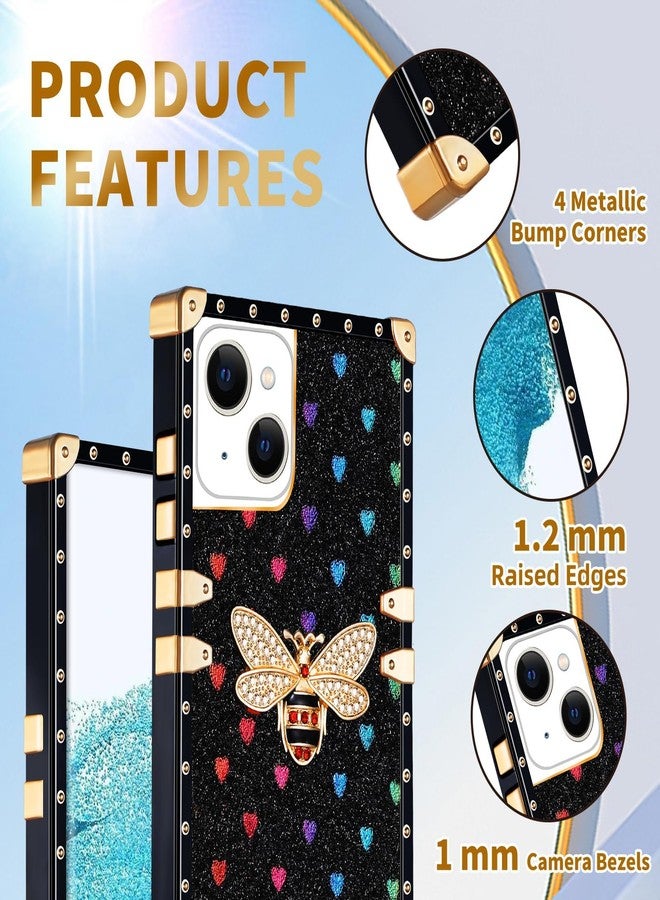 Loheckle جراب Loheckle لهاتف iPhone 14، جراب فاخر بتصميم كلاسيكي لهاتف iPhone 14 للنساء مع حامل حلقي وحبل تعليق، غطاء أنيق بتصميم نحلة لطيف لهاتف iPhone 14 مقاس 6.1 بوصة - Image 5