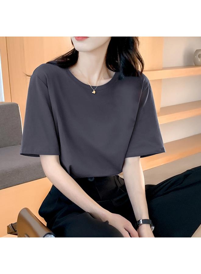 Song Feng Ya Loose Cotton Short-sleeved T-shirt Women's Summer New Style Beautiful Top Design Sense Printed Sweatshirt Women's Round Neck Spring And Autumn 