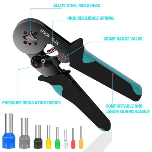 Serplex® 800Pcs Wire Crimp Connectors Terminal Kit with Wire Stripper Tool Conductive Wire Connectors Multi Sized Colored Conductive Copper Wire Connectors Cable End Sleeves for AWG23-7 (0.25-10.0mm) - Image 4