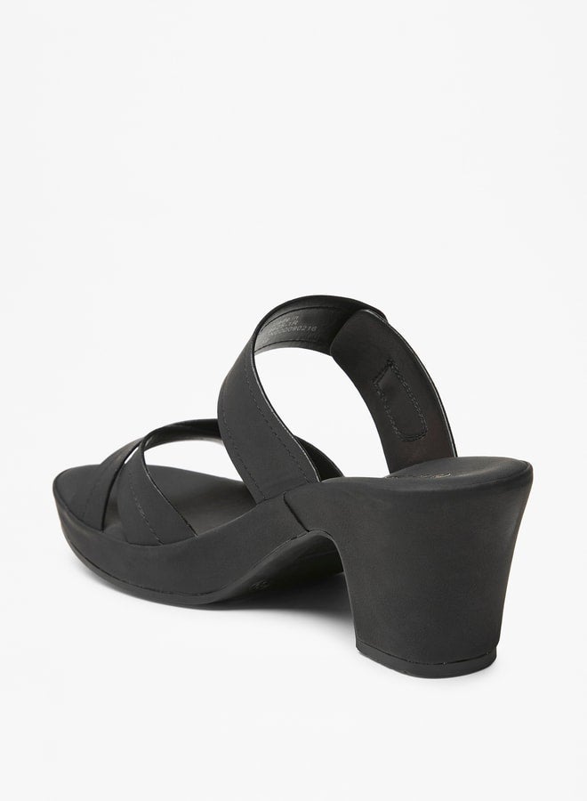 Le Confort Women's Solid Slip-On Cross Strap Sandals - Image 3