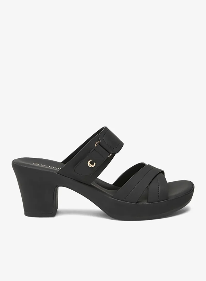 Le Confort Women's Solid Slip-On Cross Strap Sandals