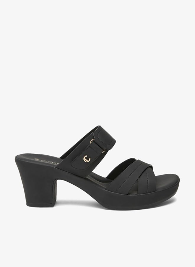 Le Confort Women's Solid Slip-On Cross Strap Sandals - Image 1