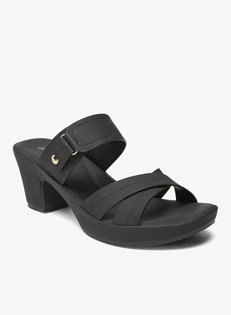 Le Confort Women's Solid Slip-On Cross Strap Sandals - Image 2