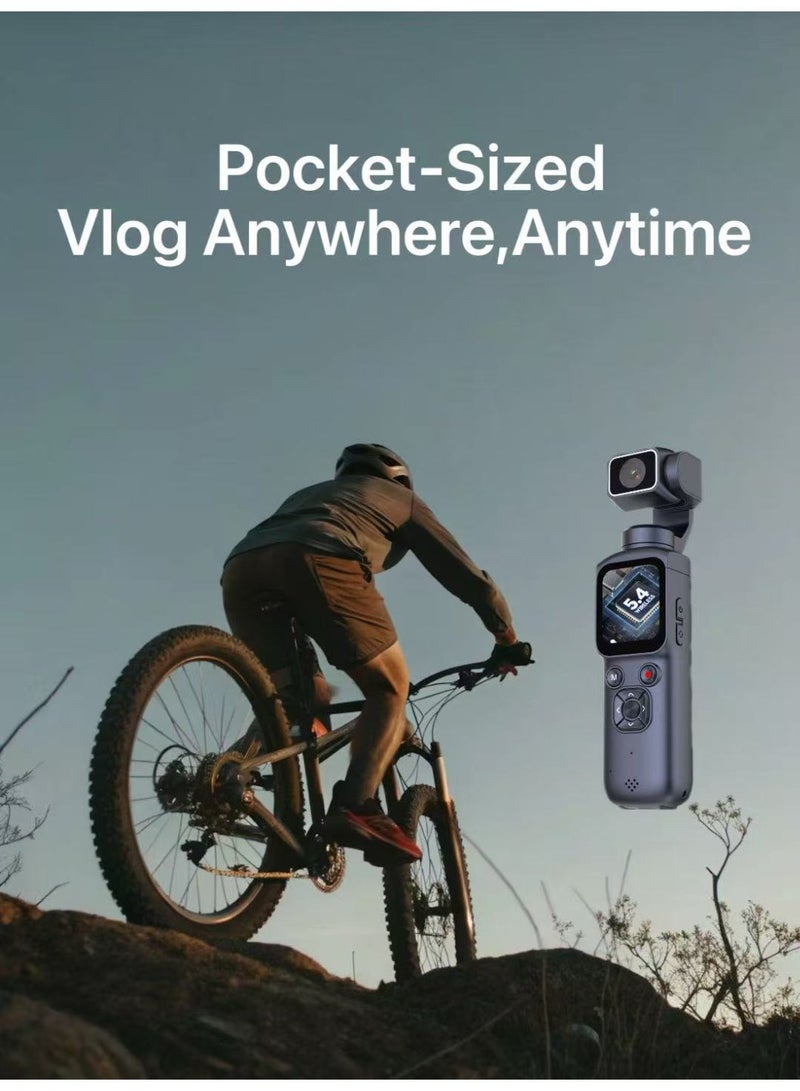 Blink 4K HD Vlogging Camera, Pocket Gimbal Camcorder with 1.72 inch Touch Screen, 330° Rotatable Portable Video Camera for Travel & Sports - Image 2