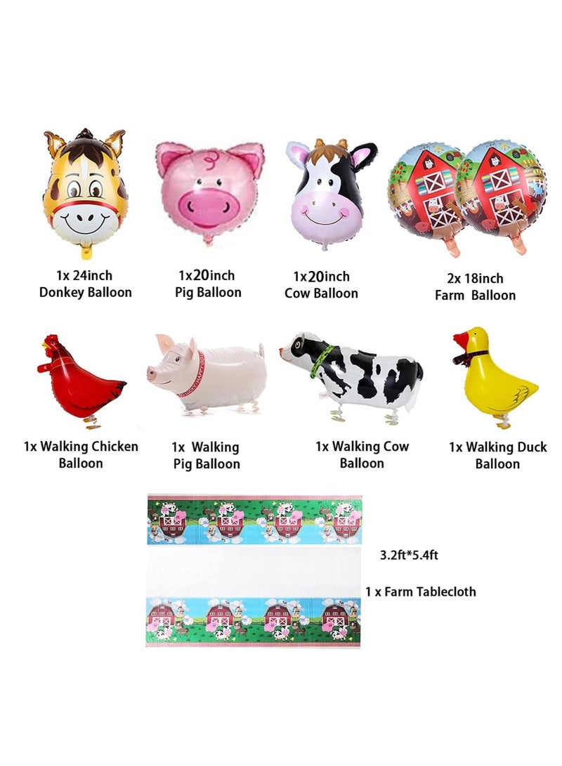 مزرعة عيد ميلاد الحزب اللوازم الفتيان والفتيات الحظيرة مزرعة الحيوان موضوع الحزب زينة الحيوانات عيد ميلاد راية مزرعة الحيوان المشي بالون بقرة طباعة بالون ورقة كأس الكعكة سقف مزرعة الحيوان مفرش المائدة - Image 2