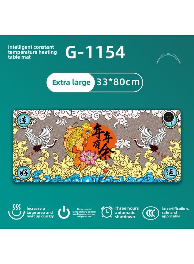 Cartoon Heating Table Mat Office Mouse Pad Quick Heating Digital Display Table Mat Winter Heating Pad Hand Warmer-Color:330*800 Heating Pad-Pattern:G-1154 - Image 1
