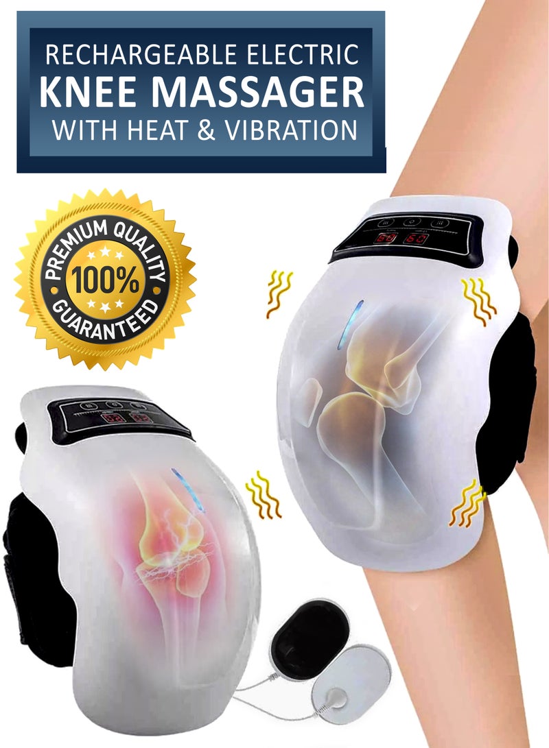 Generic Cordless Knee Massager with 9 Level Heat, Vibration, & Massage Therapy, Knee Pain Relief for Swelling Stiff Joints, Stretched Ligament and Muscles Injuries, Adjustable Straps, Suit for Family  - Image 1