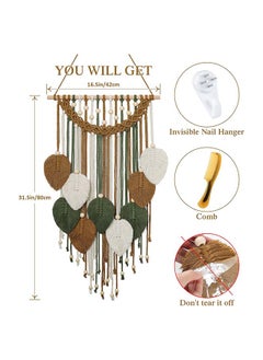 Macrame feather Wall Hanging Boho Leaves Macrame Tapestry Wall Decor Handmade Brown - pzsku/Z74C832E4B5D7FFCF0960Z/45/_/1716807335/b6492c4c-0940-4e04-8d87-b6c858457d09