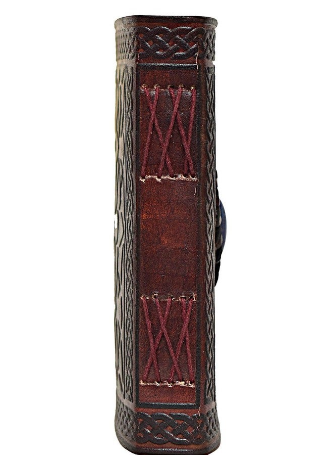 كويرو 3 دفتر جلد عتيق منقوش باللون الأزرق القمري | 240 صفحة من ورق عتيق بحافة من الخشب الصلب، دفتر رسم جلدي، دفتر رسم، هدية رائعة - Image 4