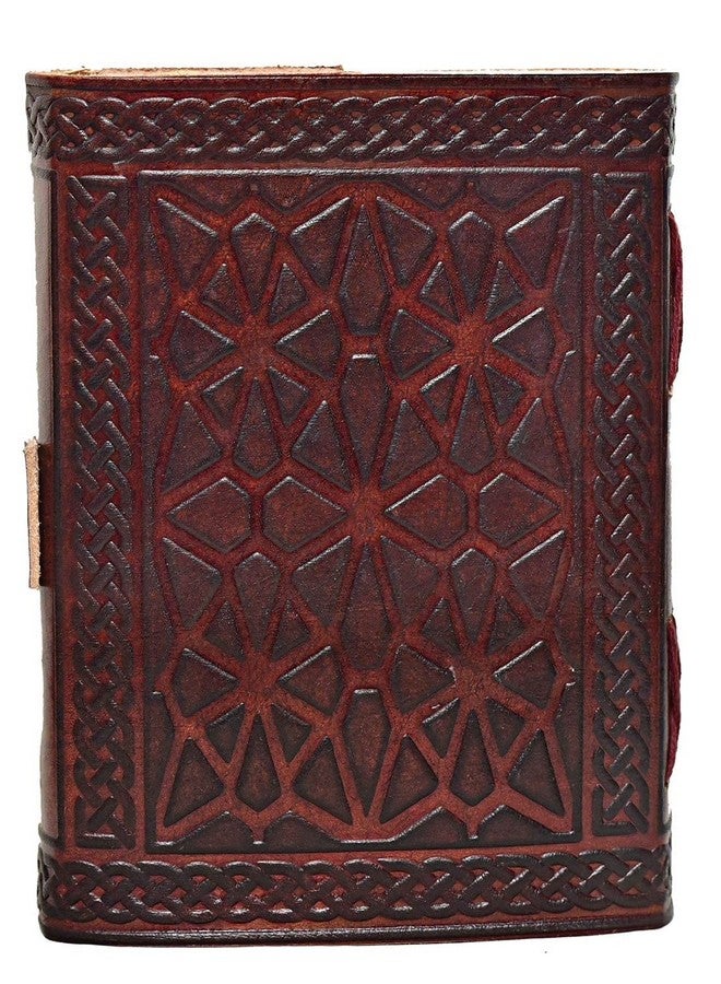 كويرو 3 دفتر جلد عتيق منقوش باللون الأزرق القمري | 240 صفحة من ورق عتيق بحافة من الخشب الصلب، دفتر رسم جلدي، دفتر رسم، هدية رائعة - Image 5