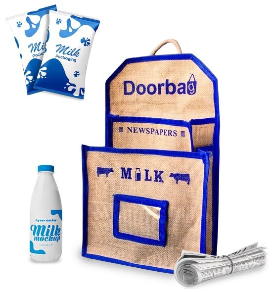 Doorbag MultiColor Milk Newspaper Door Bag for Outdoor Gate Hanging Blue - Image 1