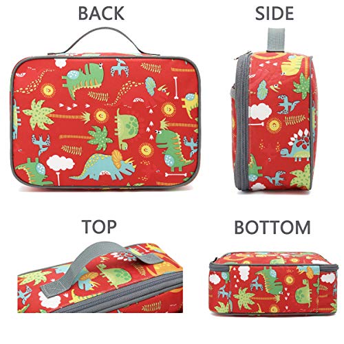 FlowFly Kids Lunch box Insulated Soft Bag Mini Cooler Back to School Thermal Meal Tote Kit for Girls, Boys,Dinosaur&Coconut - Image 5