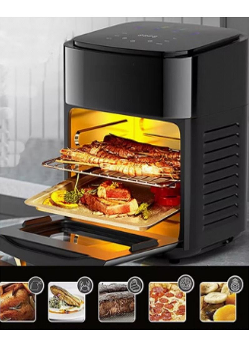 DubaiGallery Air Fryer Oven, 16 Quart Airfryer Toaster Oven, 10-in-1 Digital Rotisserie Dehydrator Fryers Combo with Racks, 1400W Oil-less Air Fryer Combo With 4 Accessories - Image 2