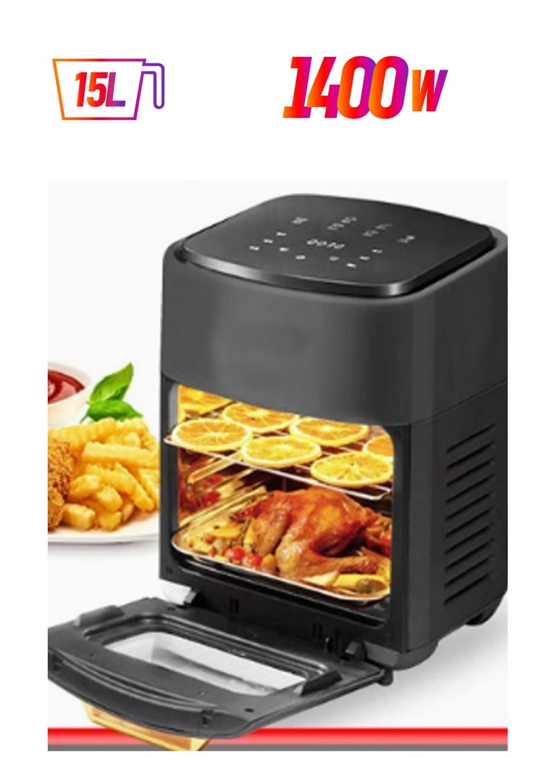 DubaiGallery Air Fryer Oven, 16 Quart Airfryer Toaster Oven, 10-in-1 Digital Rotisserie Dehydrator Fryers Combo with Racks, 1400W Oil-less Air Fryer Combo With 4 Accessories - Image 1