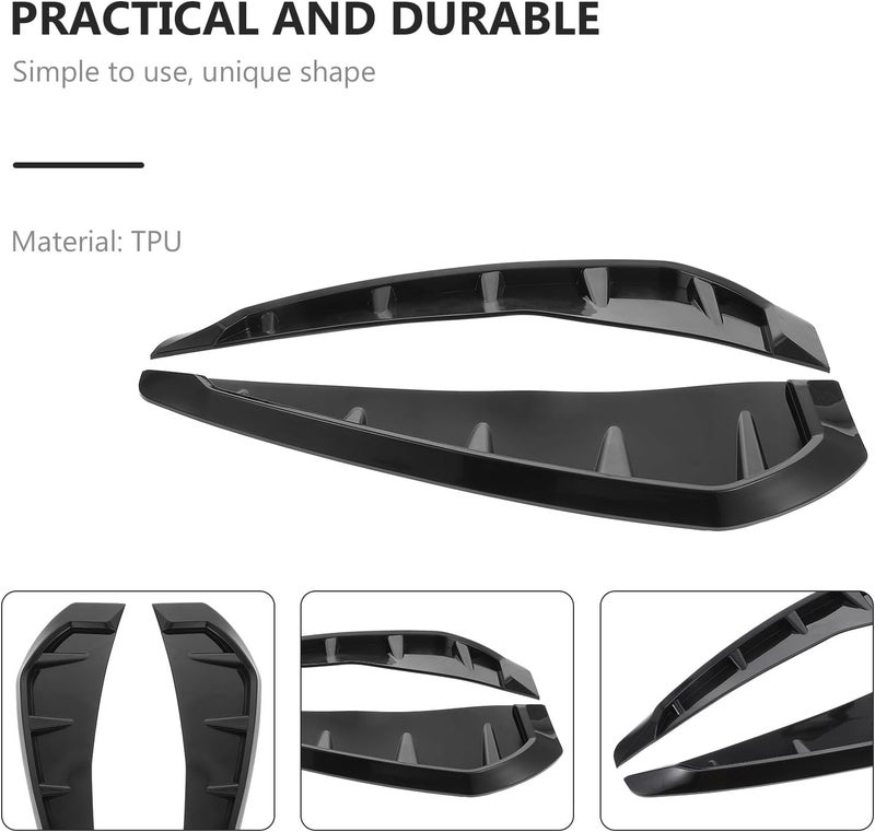 Kichvoe Auto Hood Vent Sticker Pair Glossy Black Bonnet Air Flow Decals Universal Car Exterior Side Vent Covers for Vehicle Styling and Exterior Decoration - Image 2