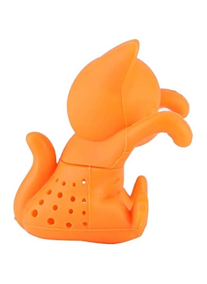 Generic - Tea Infuser for Loose Leaf Tea,Cute Cat Tea Strainer,Funny Silicone Tea Strainer Gift Idea for Women or Tea Lovers for more Enjoyable Tea Times, Orange - Image 1