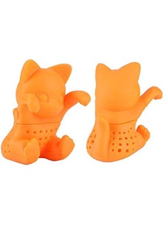 Generic Tea Infuser for Loose Leaf Tea,Cute Cat Tea Strainer,Funny Silicone Tea Strainer Gift Idea for Women or Tea Lovers for more Enjoyable Tea Times, Orange  - Image 3