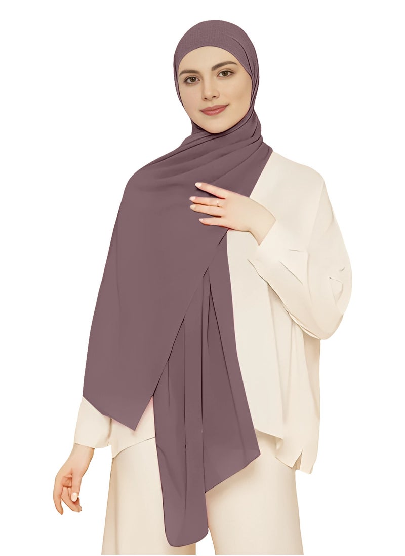NUKHBAA Chiffon Deep Taupe color Hijab-H7 