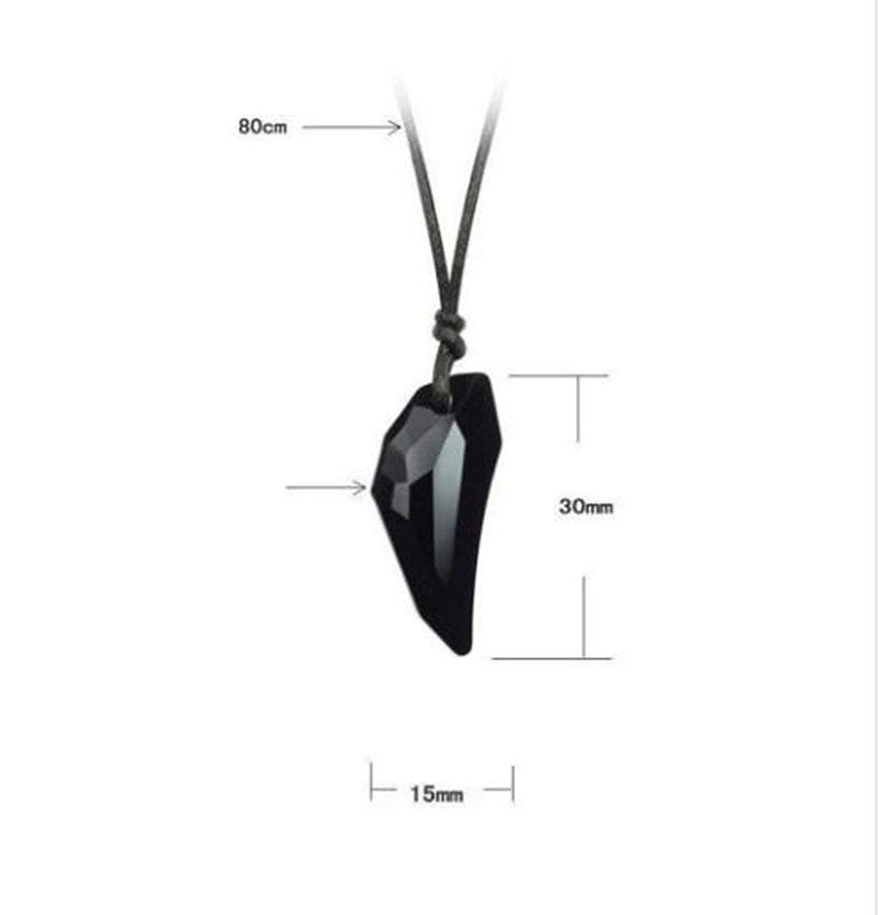 Goho Korean Style Pendant for Men and Women. Black Leather Rope Pendant with Crystal. Perfect for Office Wear or Casual Day Out. - Image 3