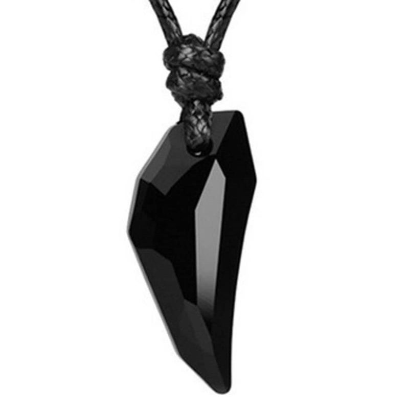 Goho Korean Style Pendant for Men and Women. Black Leather Rope Pendant with Crystal. Perfect for Office Wear or Casual Day Out. - Image 1