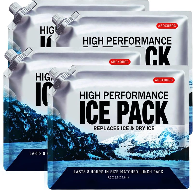 ABOXOBOG Reusable Ice Packs for Coolers Long Lasting Gel Freezer Packs for Cooler Bag Lunch BoxKeeps Food Cold Fresh Small Set of 4P - Image 2