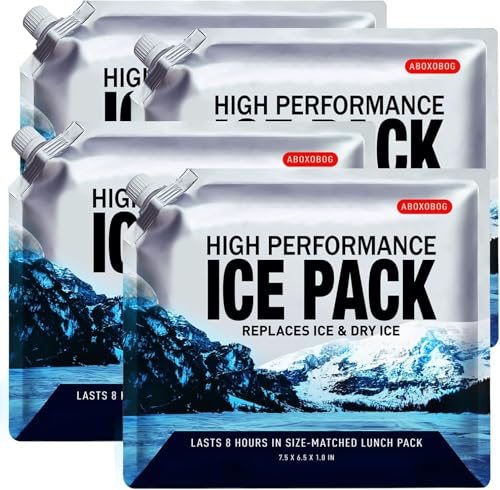 ABOXOBOG Reusable Ice Packs for Coolers Long Lasting Gel Freezer Packs for Cooler Bag Lunch BoxKeeps Food Cold Fresh Small Set of 4P - Image 1