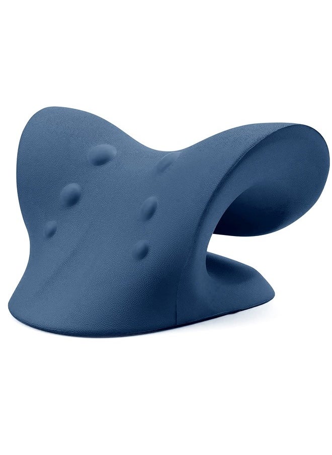 RESTCLOUD Neck and Shoulder Relaxer, Cervical Traction Device for TMJ Pain Relief and Cervical Spine Alignment, Chiropractic Pillow, Neck Stretcher (Dark Blue)  - Image 2