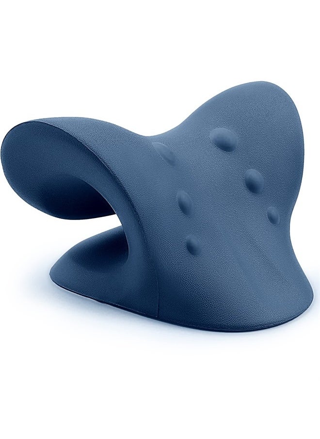 RESTCLOUD Neck and Shoulder Relaxer, Cervical Traction Device for TMJ Pain Relief and Cervical Spine Alignment, Chiropractic Pillow, Neck Stretcher (Dark Blue)  - Image 5