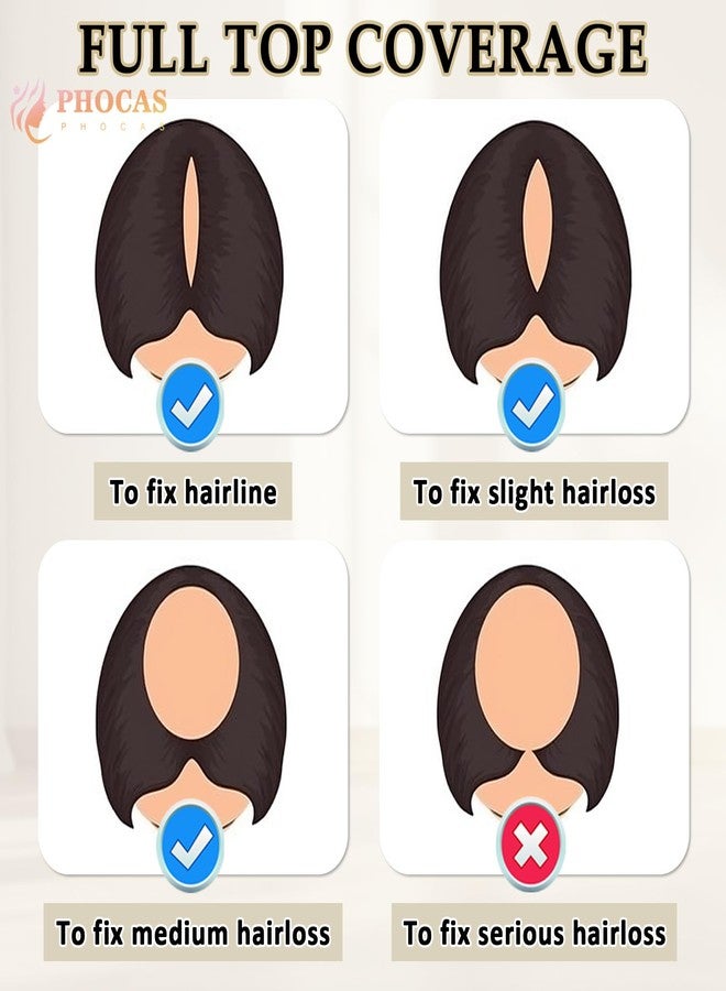 PHOCAS Short Hair Topper Wiglets Hairpieces for Thinning Hair Toppers With Bangs, Heat Resistance Synthetic Platinum Blonde Magic Pixie Topper for Women All-Day Wear - Image 4