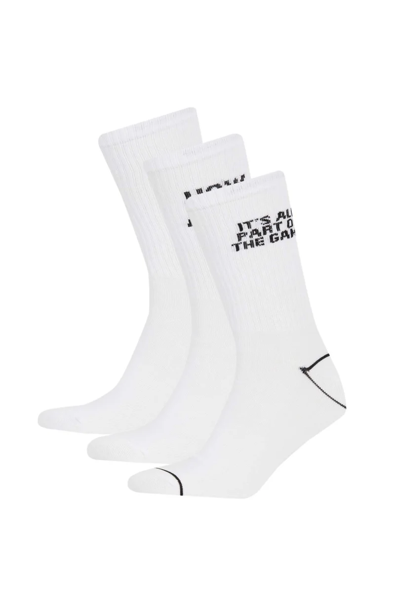 ديفاكتو Men's Letter Printed 3-pack Socks