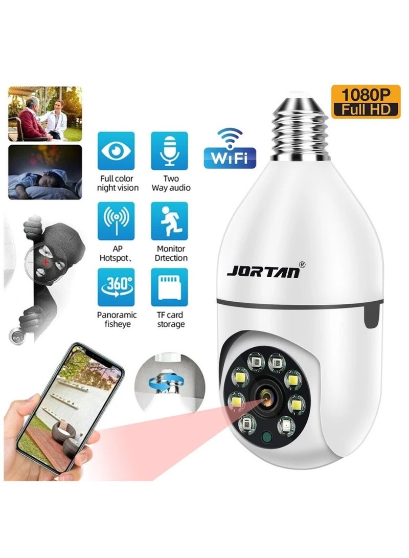 Jortan E27 2MP Light Bulb camera, Color Night Vision, Motion Detection, Two Way Talking, HD Picture, PTZ Control - Image 4