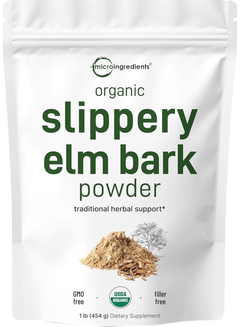 Micro Ingredients, Organic Slippery Elm Bark Powder , 1 lb (454 g) - Image 1
