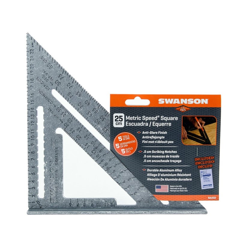 Swanson Tool Co. , Inc Swanson NA202 Metric Speed Square Layout Tool (Aluminum) - Image 3