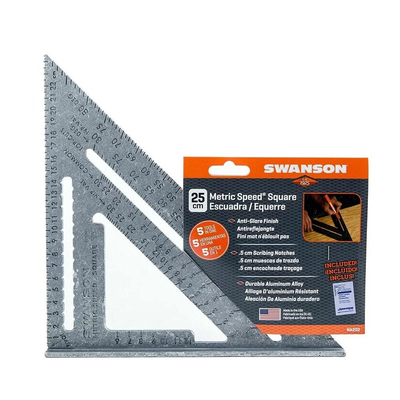 Swanson Tool Co. , Inc Swanson NA202 Metric Speed Square Layout Tool (Aluminum) - Image 2