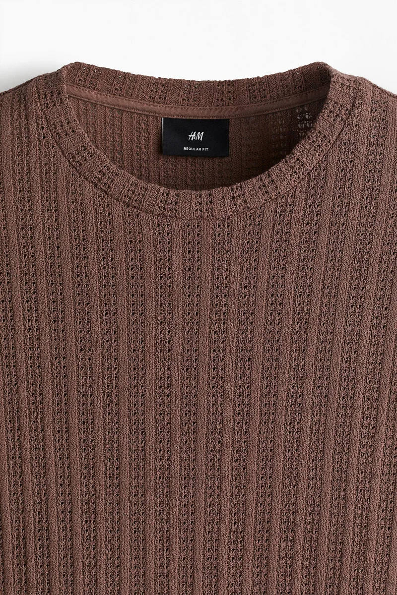 H&M Regular Fit Crochet-look T-shirt