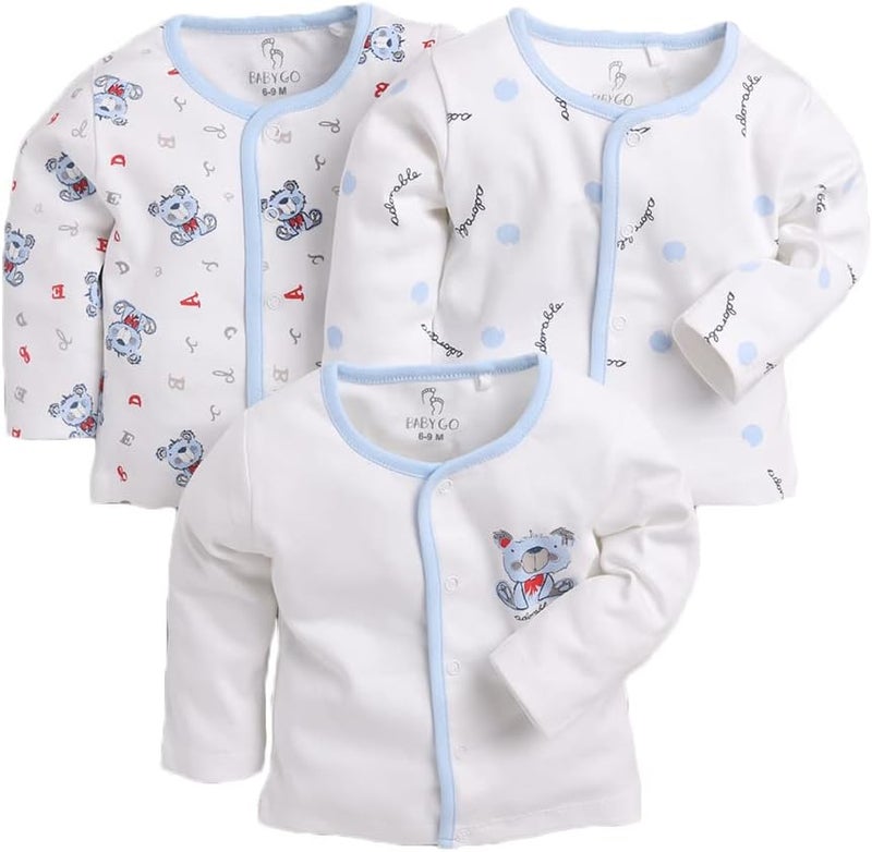 BABY GO Full Sleeves 100% Cotton T-Shirt Combo Pack of 3 for Infants - Image 1