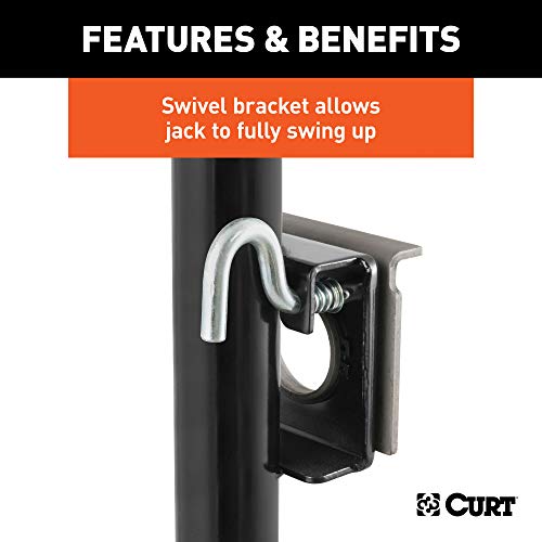 CURT 28302 Weld-On Bracket-Style Swivel Trailer Jack, 3,000 lbs. Support Capacity, 10 Inches Vertical Travel - Image 4