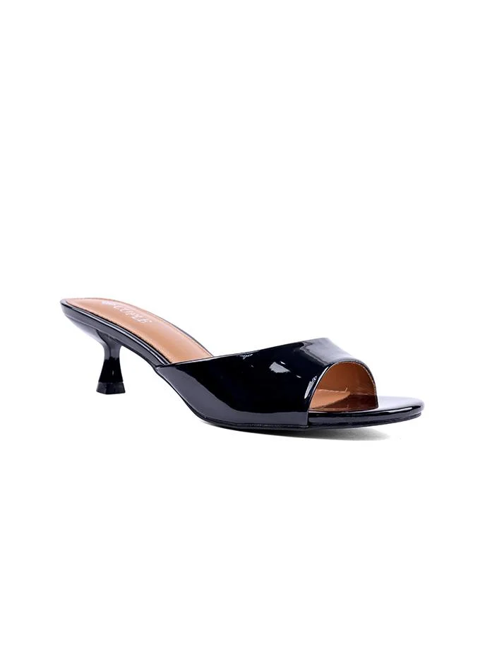 Women's Heeled Mule Slippers in Suede PU Cuple