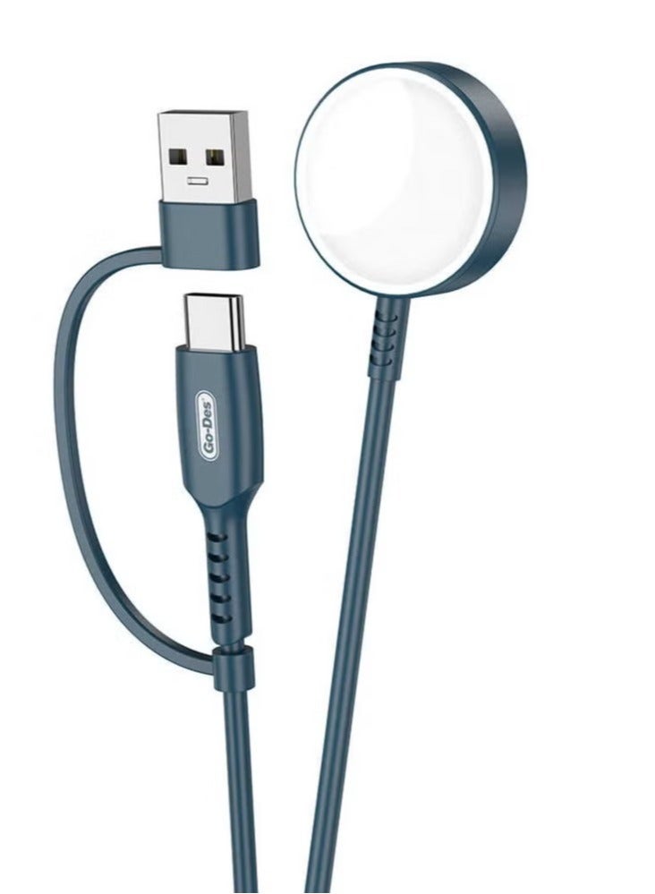NEW GD-UC608 2-in-1 Wireless Fast Charging Cable for Apple Watch Series - PD & USB - Image 2