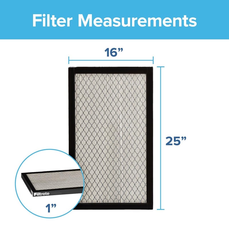 Filtrete 16x25x1 Air Filter, MPR 2800, MERV 14, Healthy Living Ultrafine Particle Reduction 3-Month Pleated 1-Inch Air Filters, 2 Filters, White - Image 2