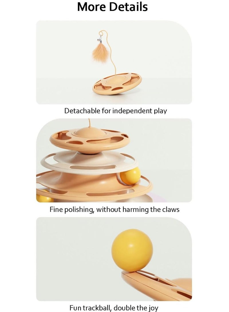 Ufo Shape With Double Layer Rotating Disc Treat Dispenser Toy for Cats - Image 3