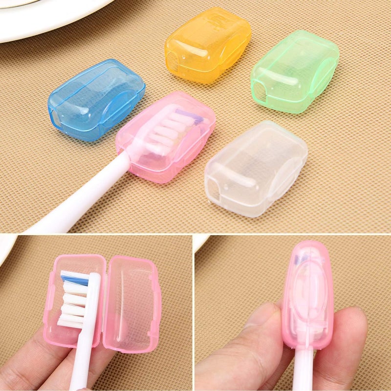 NICEMOVIC 5 Pieces Travel Portable Toothbrush Head Covers Toothbrush Protective Case Toothbrush Head Protector Cap - Image 2